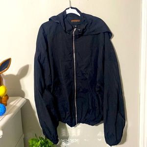 Black puffer jacket with mesh inside